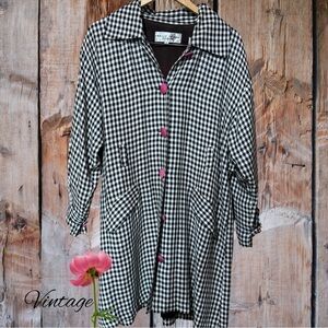 VINTAGE HOLLY SHARP SHIRT DRESS or Tunic size small gingham check trendy Gingham